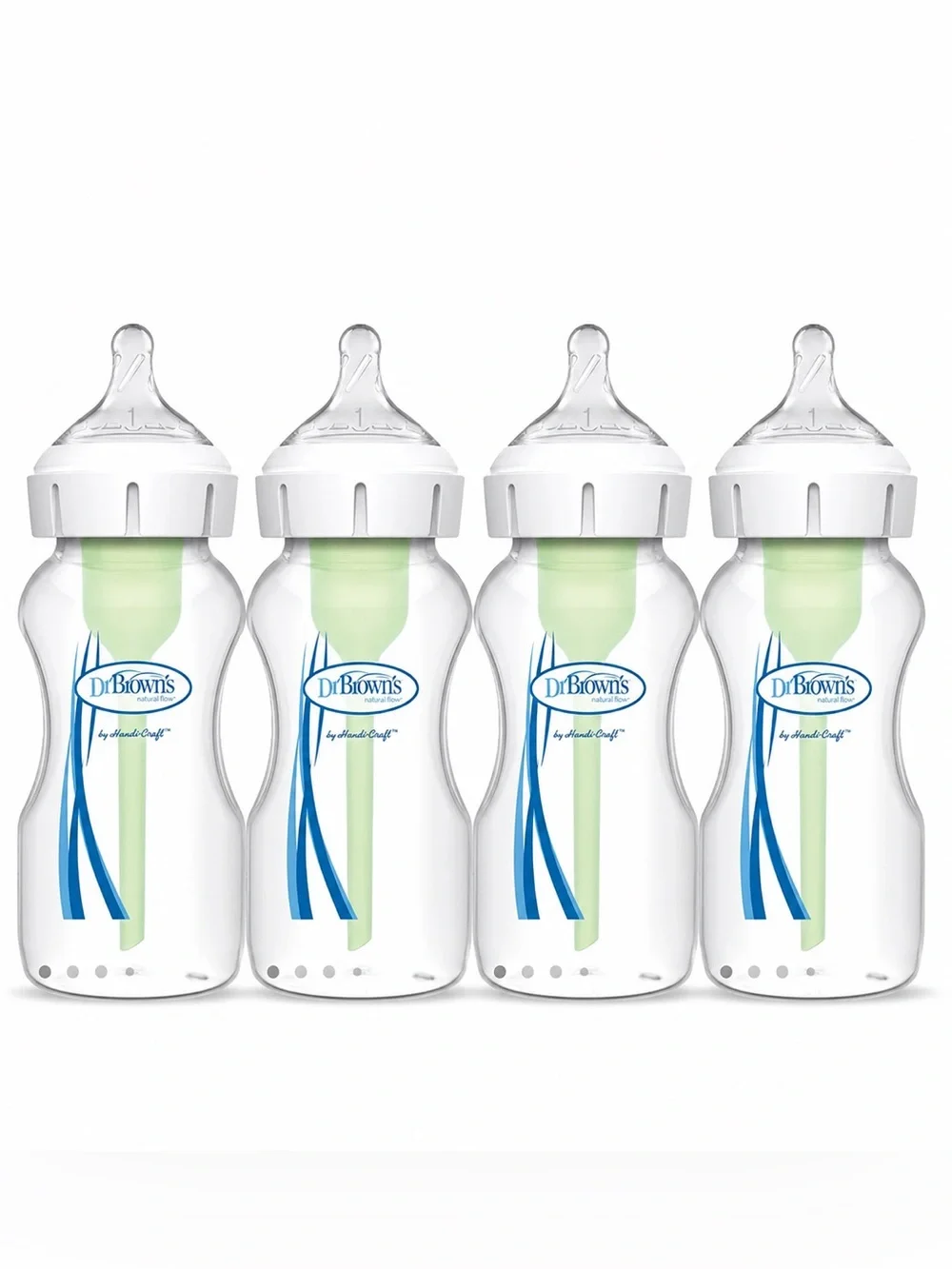 Dr. Brown’s GLASS WIDE Neck Anti-Colic 9 oz Baby Bottles - 4 Pack